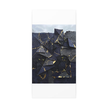 Beautiful Paper Fold Canvas Art - Crackle Gold Kintsugi