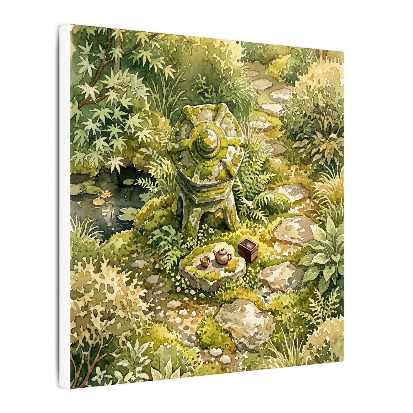 Datsuzoku Stone Lantern Canvas Art - Japandi Watercolor