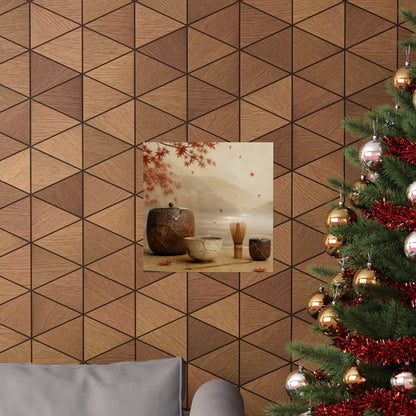Kintsugi Tea Ceremony in Overcast | Gold Vein Wall Art Print
