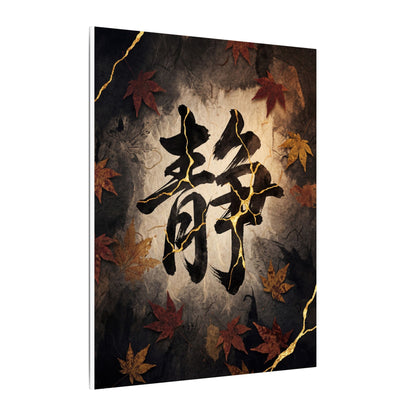 Autumn Calligraphy Gold Repair Canvas Art | Philosophical Decor