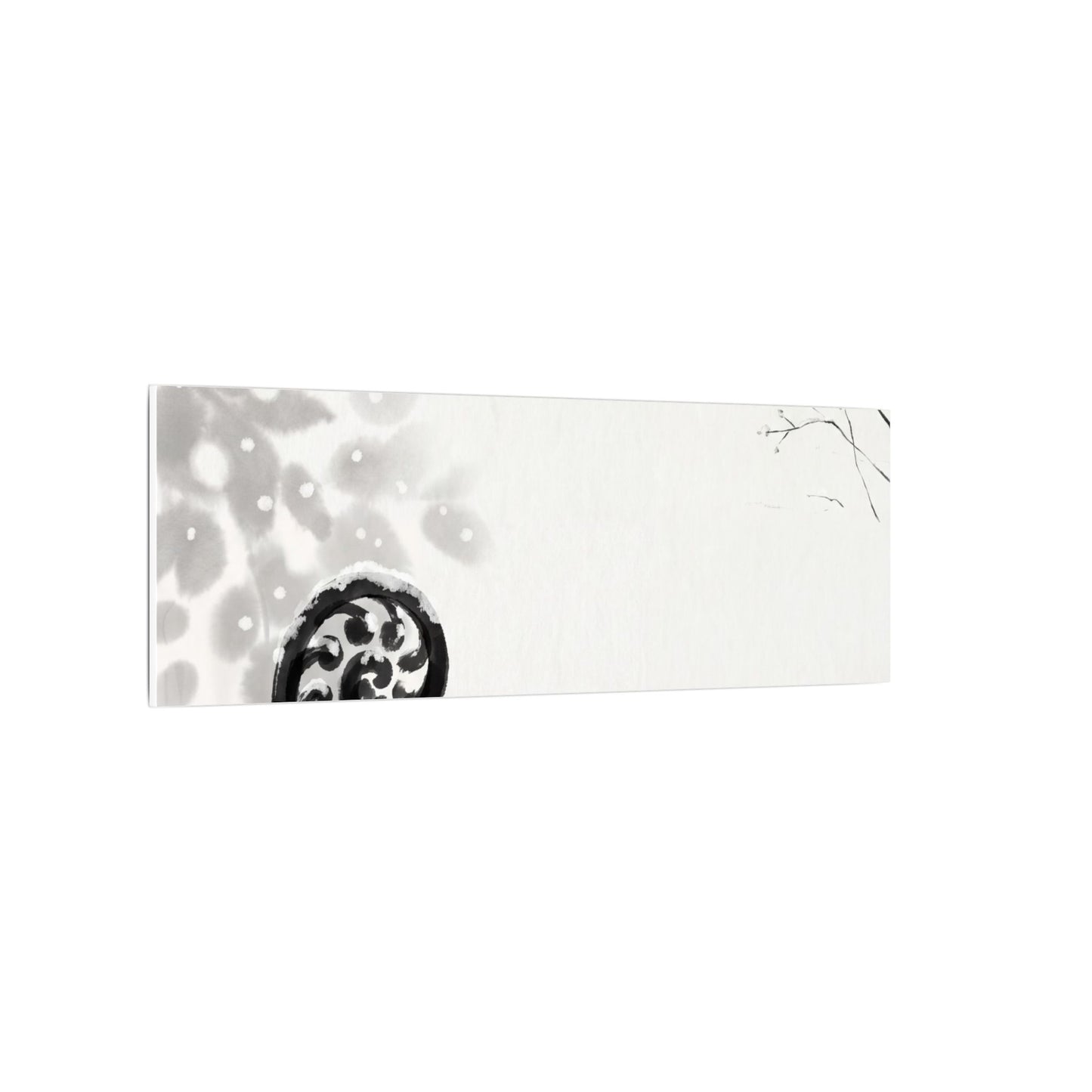 Winter Fern Unfurling Ukiyo E Inspired Canvas Art | Peaceful Decor