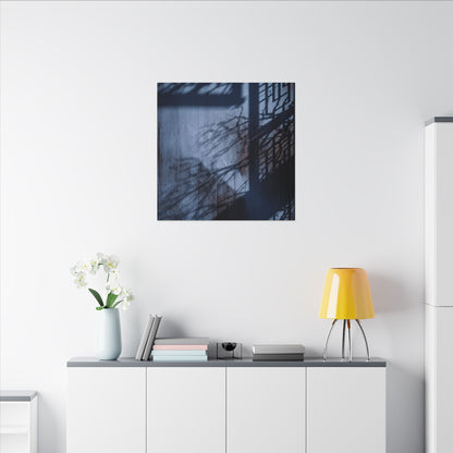 Shadow Play Moody Minimal Canvas Art | Moody Dark Japandi Art