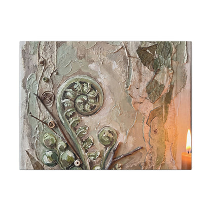 Datsuzoku Fern Unfurling Canvas Art - Japandi Texture Art Print