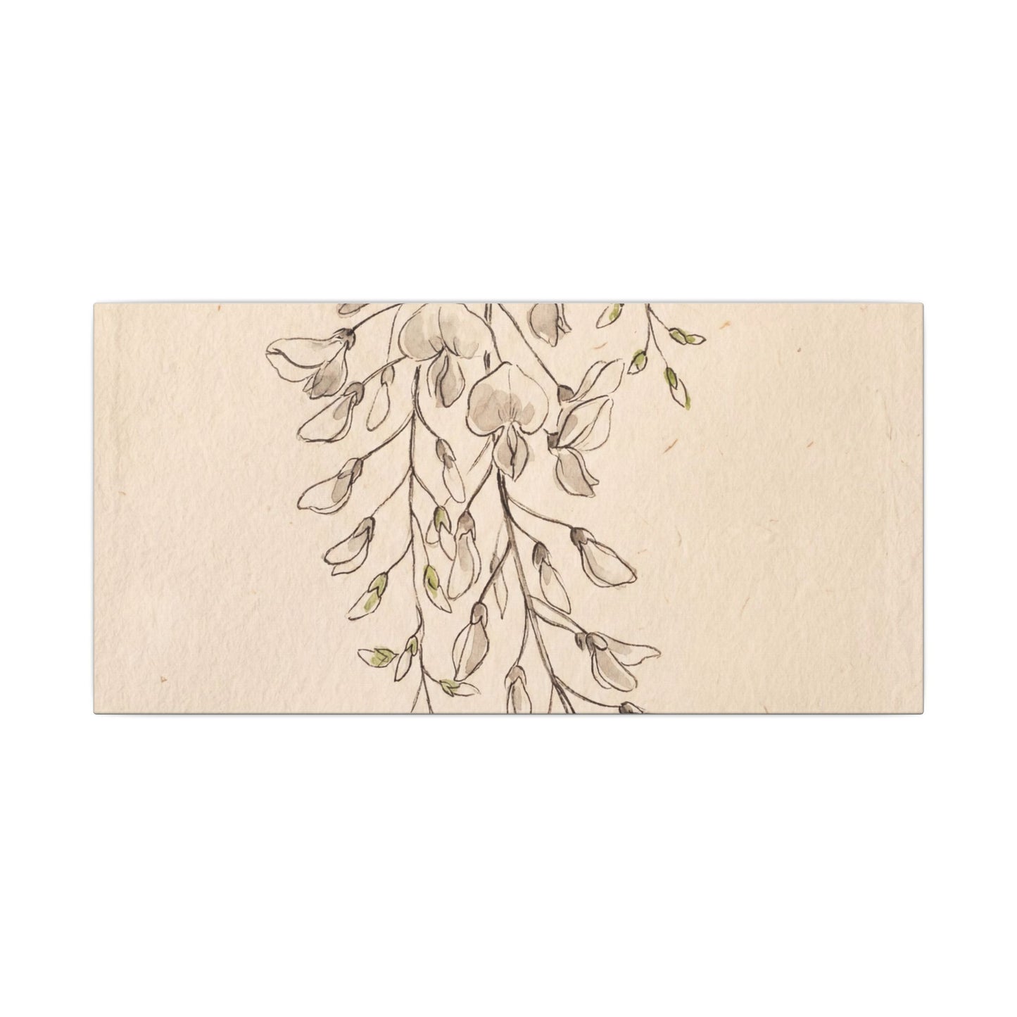 Japandi Wisteria in Golden Hour | Minimal Line Canvas Art