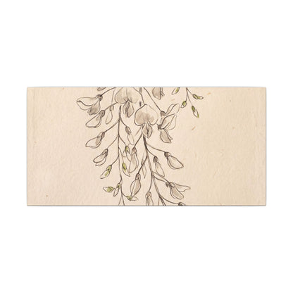 Japandi Wisteria in Golden Hour | Minimal Line Canvas Art