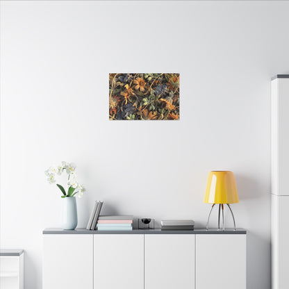 Spring Dried Flowers Japanese Pattern Canvas Art | Warm Decor