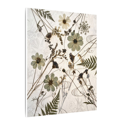 Japandi Dried Flowers in Golden Hour | Japanese Pattern Canvas Art