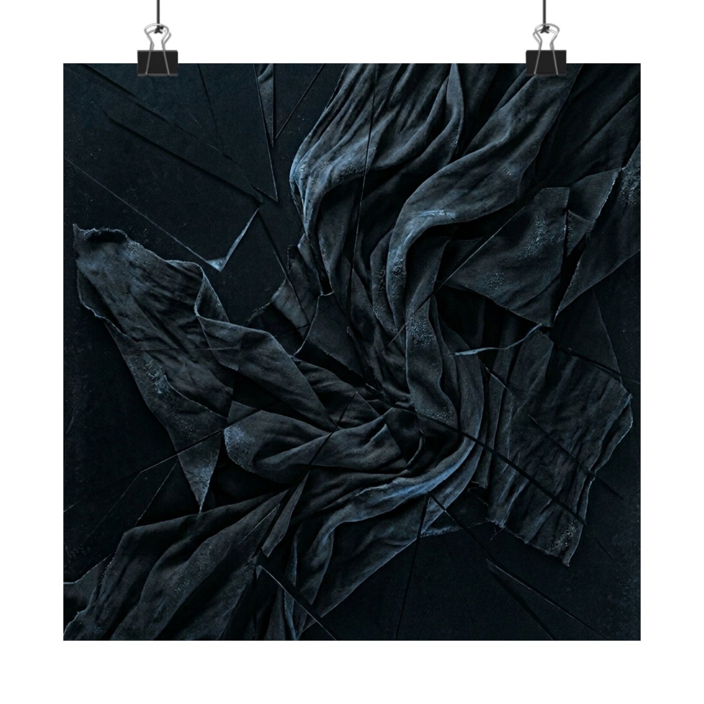 Silk Drape Wall Art Print | Winter Dark Japandi Moody Minimal Art