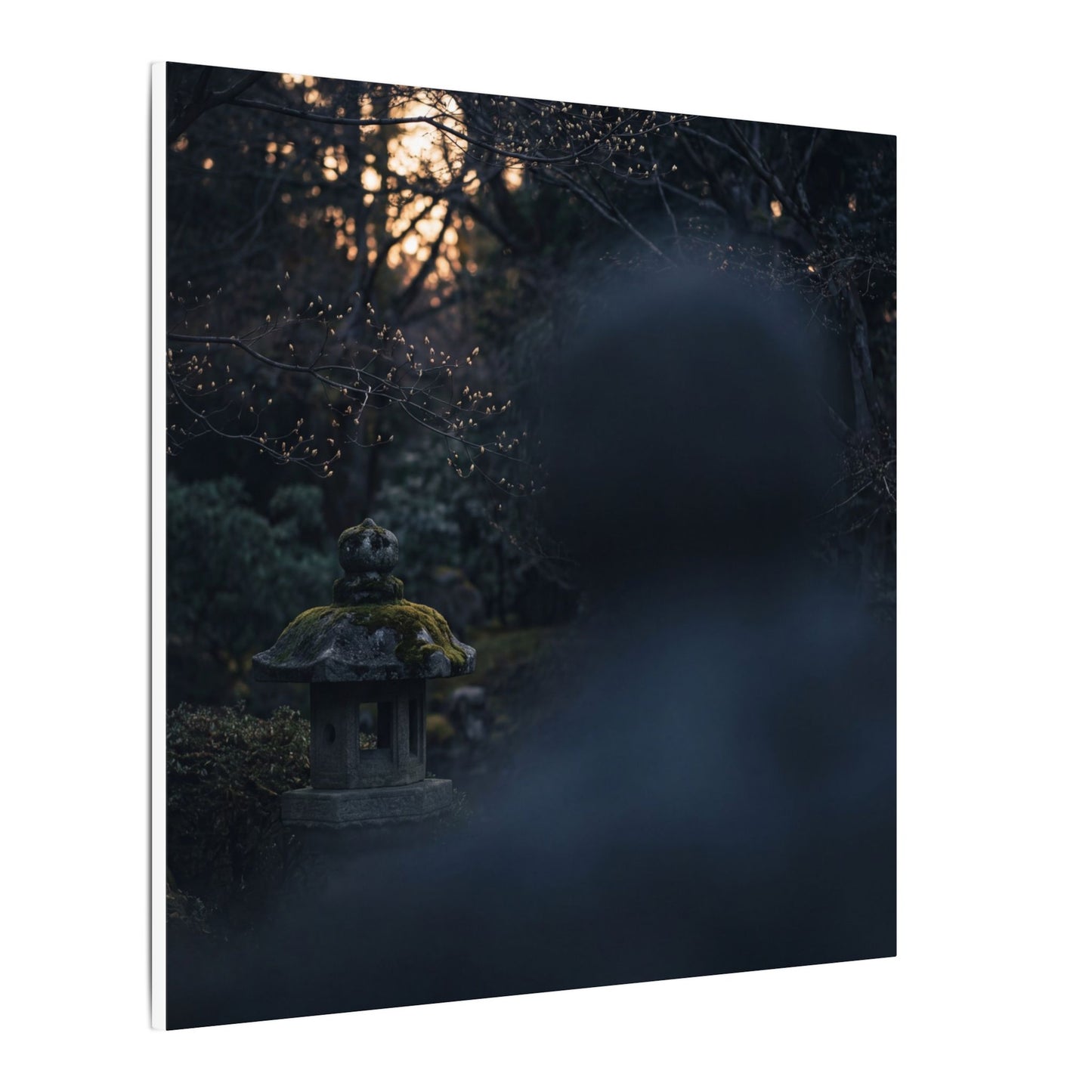 Spring Stone Lantern Moody Minimal Canvas Art | Bold Decor