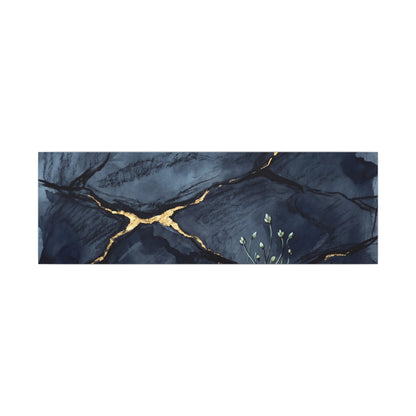 Mono No Aware Cracked Earth Canvas Art - Dark Japandi Charcoal Ink
