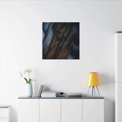 Moonlight Shadow Play Canvas Art - Dark Japandi Ma