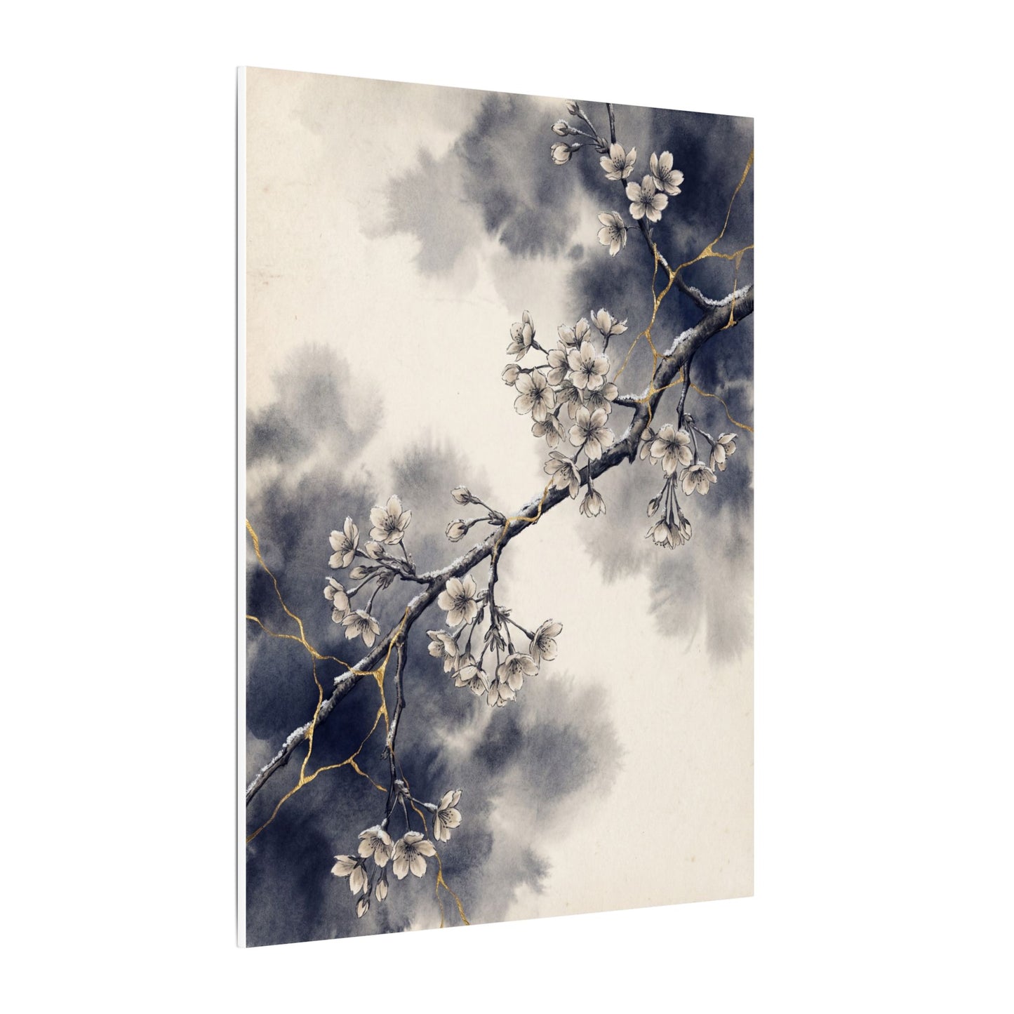 Ma Cherry Blossom Canvas Art - Kintsugi Gold Vein