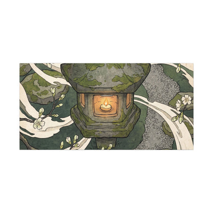Zen Stone Lantern in Candlelight | Ukiyo E Inspired Canvas Art