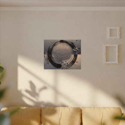 Winter Water Ripple Enso Canvas Art | Tranquil Decor