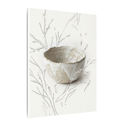 Neutral Ceramic Bowl Canvas Art - Minimal Line Japandi