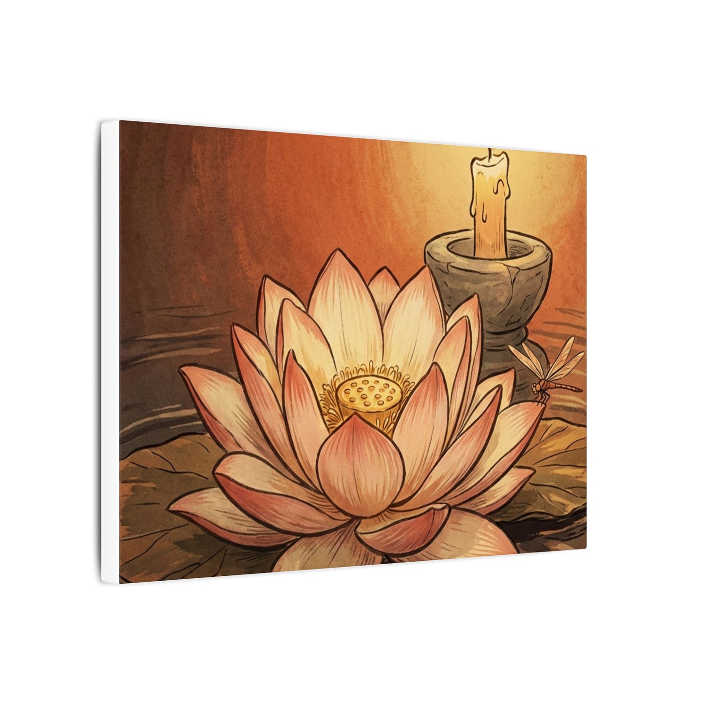 Lotus Flower Summer Canvas Art | Zen Contemplative Design