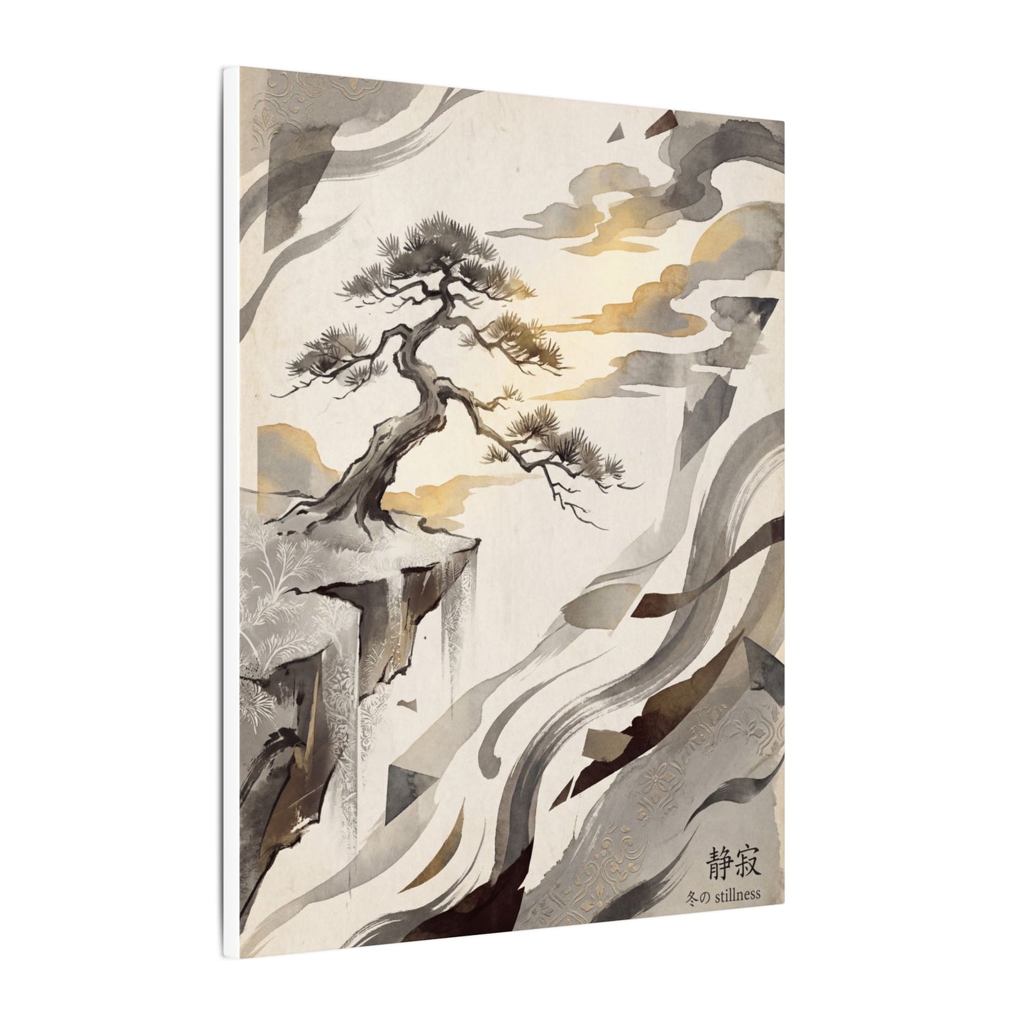 Golden Hour Pine Tree Canvas Art - Japandi Seijaku