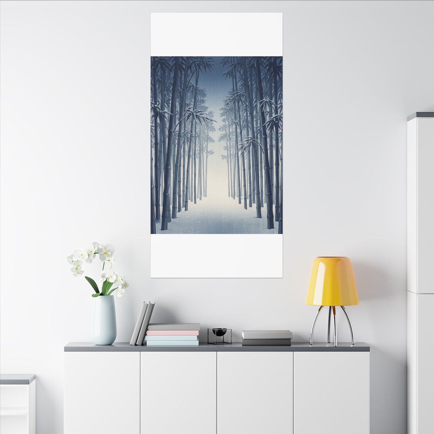 Bamboo Grove Canvas Art | Winter Zen Ukiyo E Inspired Art