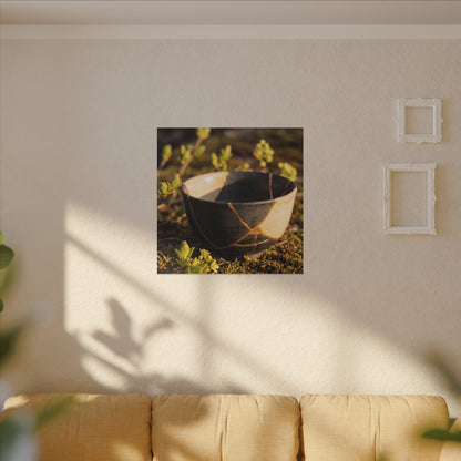 Seijaku Broken Pottery Canvas Art - Kintsugi Gold Repair
