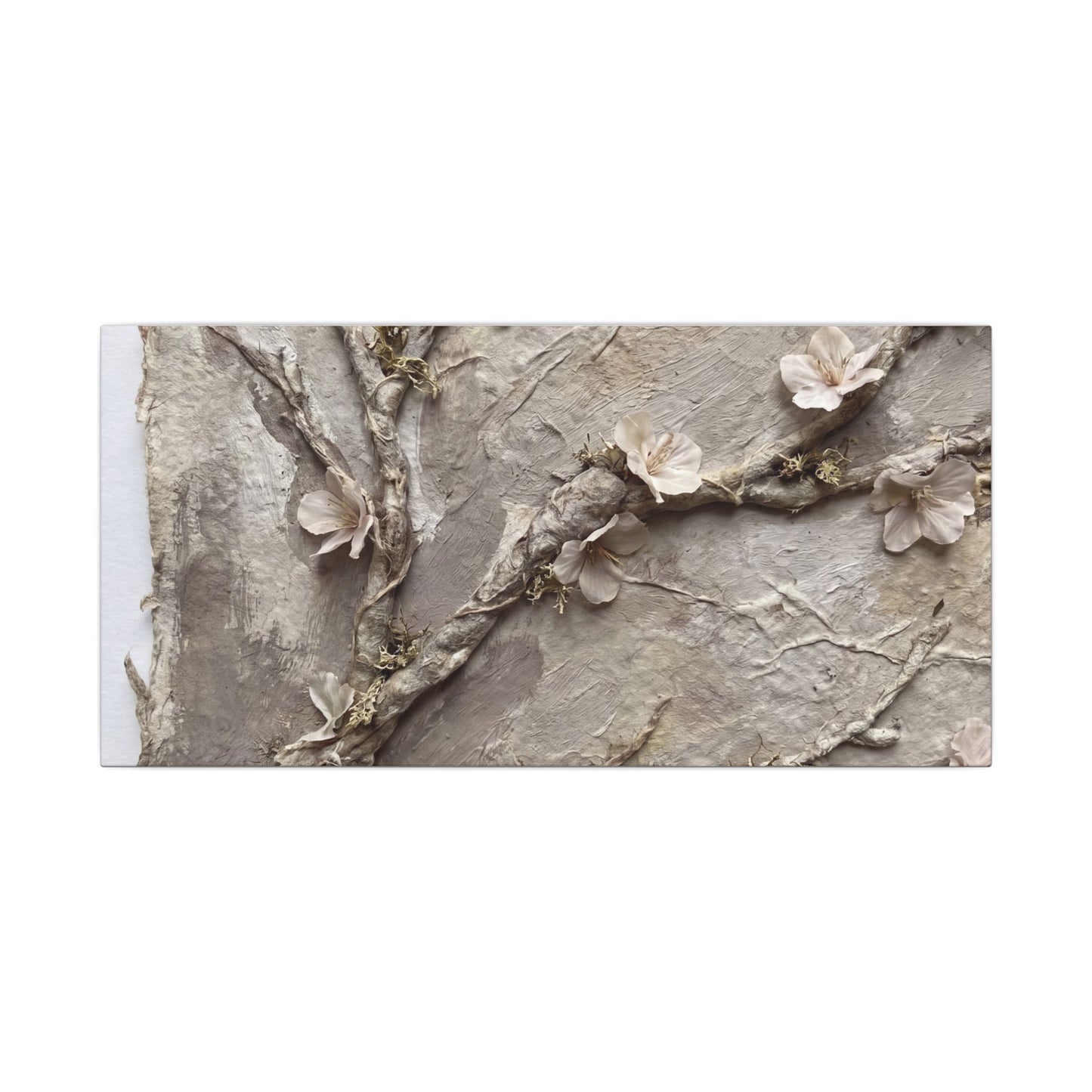 Summer Cherry Blossom Texture Canvas Art | Earthy Decor