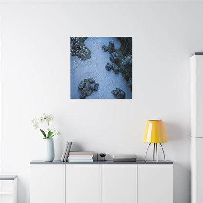 Contemplative Cherry Blossom Canvas Art - Karesansui Zen