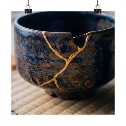 Autumn Tea Ceremony Gold Vein Wall Art Print | Healing Decor