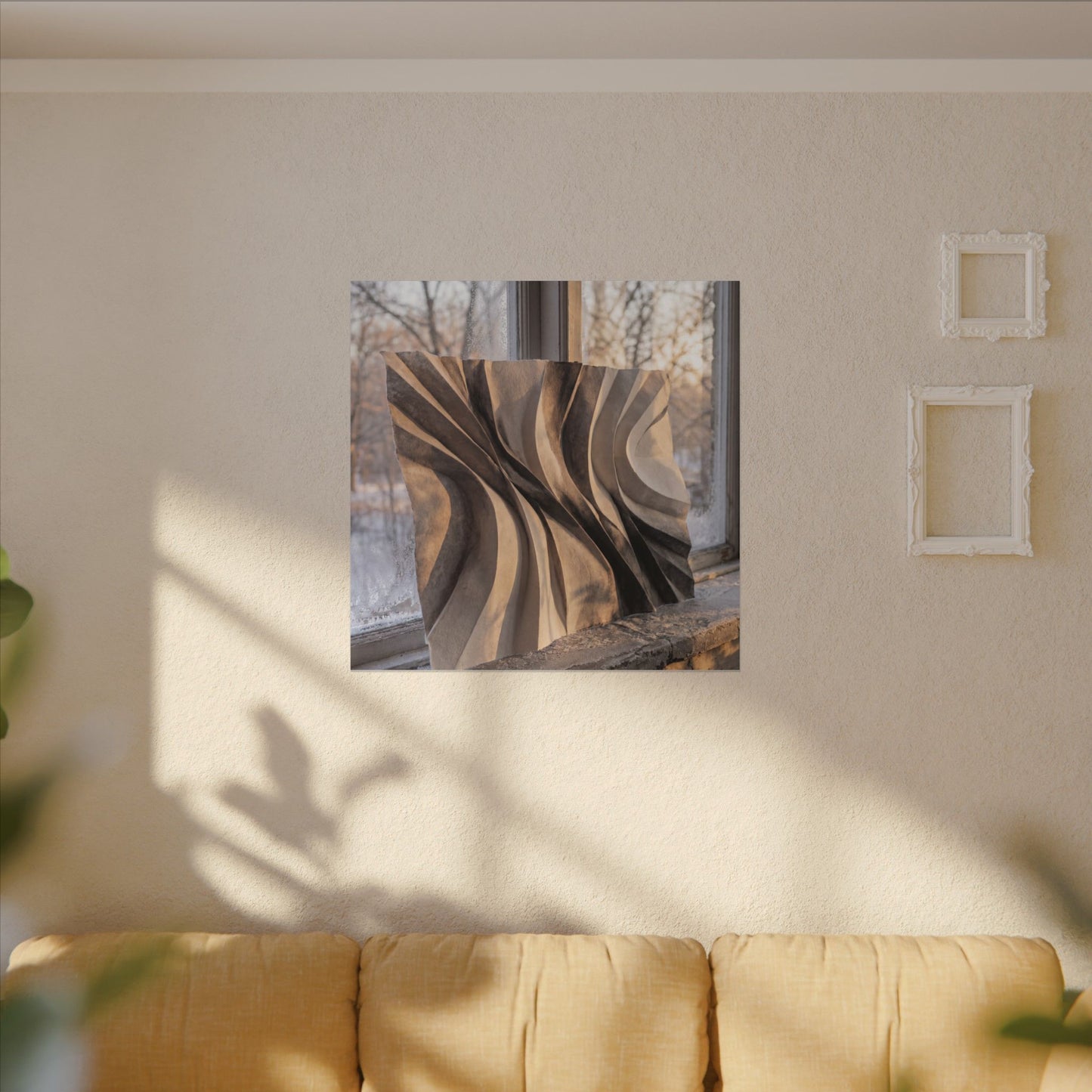 Mono No Aware Paper Fold Canvas Art - Japandi Minimal Line
