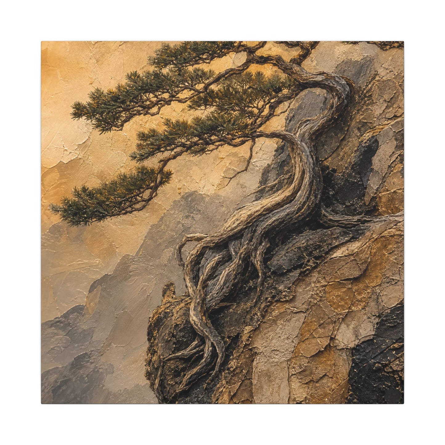 Summer Pine Tree Texture Canvas Art | Cozy Decor