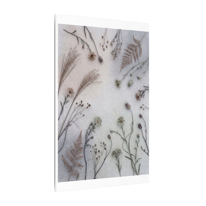 Dried Flowers Japanese Pattern Canvas Art | Elegant Japandi Art