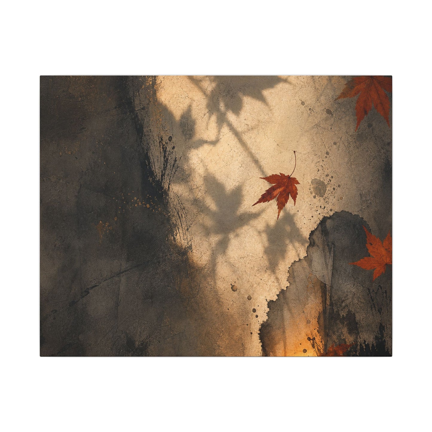 Shadow Play Texture Canvas Art | Neutral Japandi Art