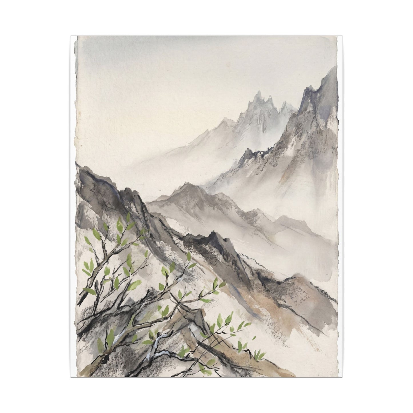 Spring Mountain Mist Texture Canvas Art | Warm Decor