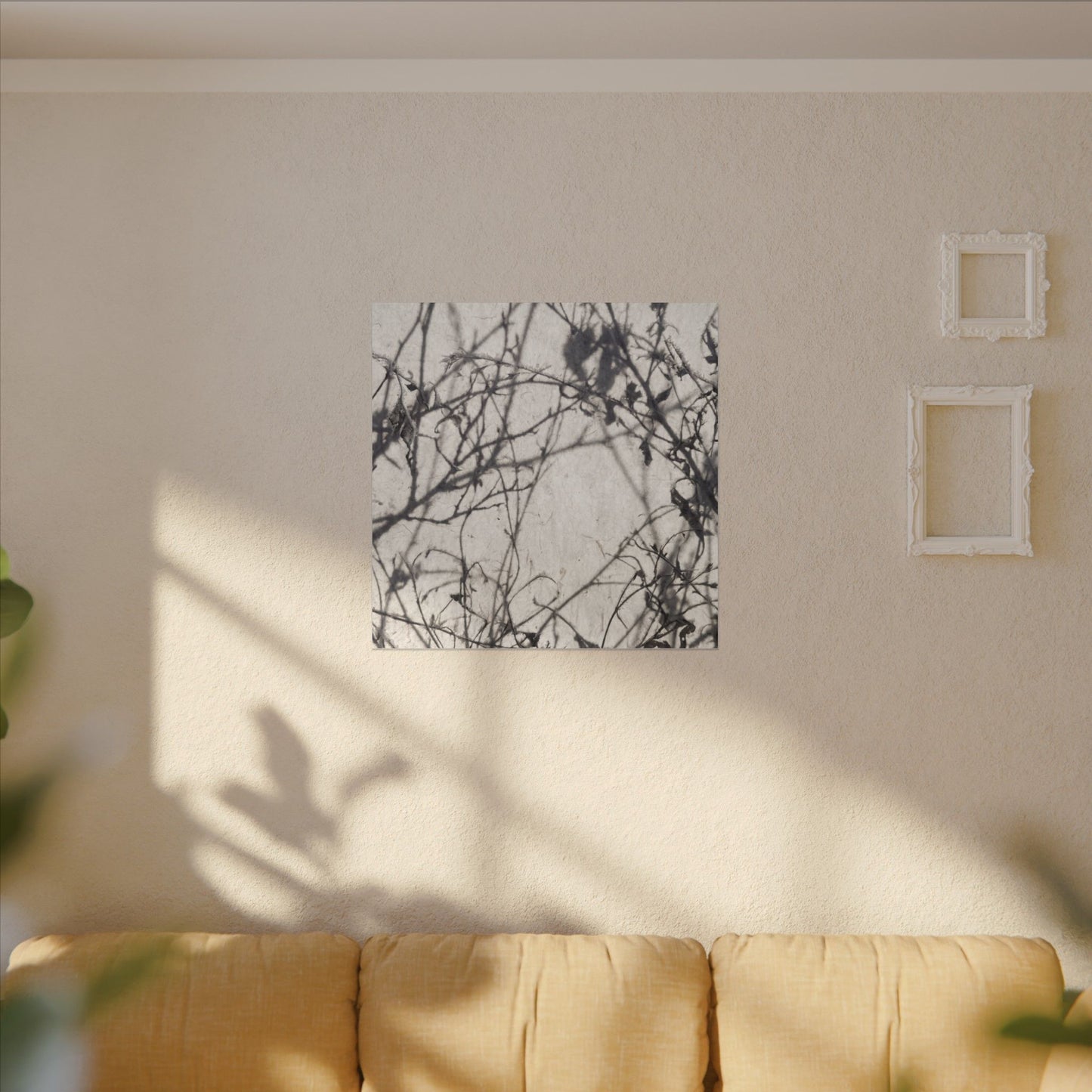 Winter Shadow Play Japanese Pattern Canvas Art | Elegant Decor