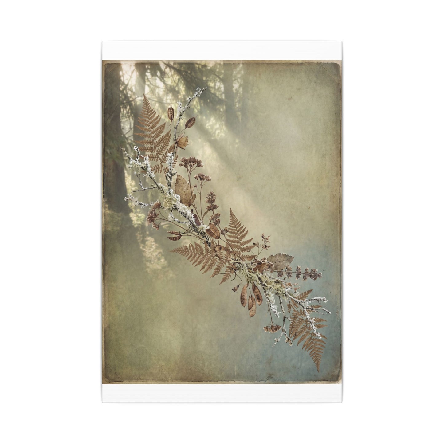 Winter Dried Flowers Forest Whimsy Canvas Art | Earthy Decor