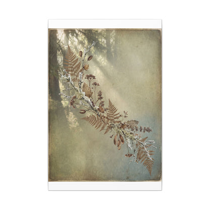 Winter Dried Flowers Forest Whimsy Canvas Art | Earthy Decor