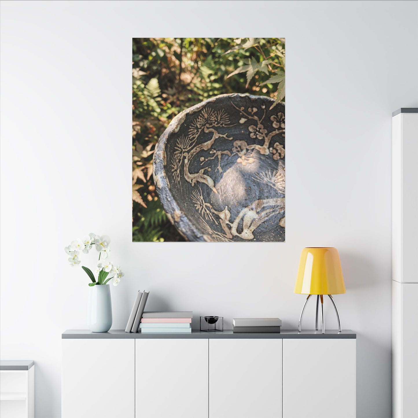 Ceramic Bowl Canvas Art | Summer Japandi Japanese Pattern Art