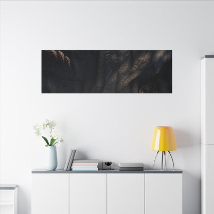 Atmospheric Silk Drape Canvas Art - Charcoal Ink Dark Japandi