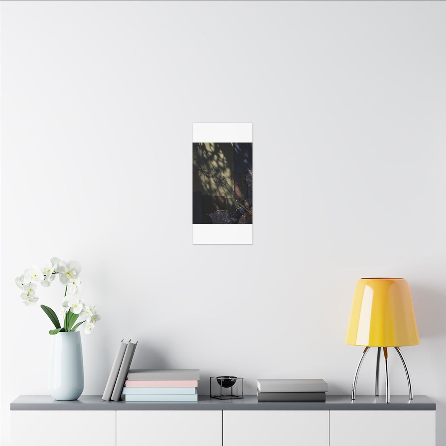 Ma Incense Smoke Canvas Art - Dark Japandi Dark Texture