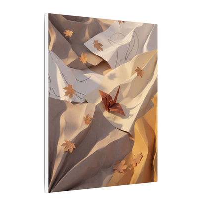 Autumn Paper Fold Minimal Line Canvas Art | Cozy Decor