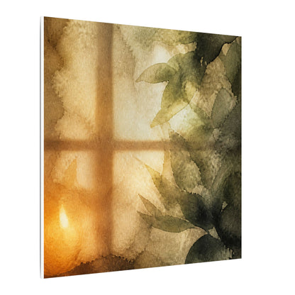Cozy Shoji Screen Canvas Art - Watercolor Japandi