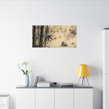 Peaceful Bamboo Grove Canvas Art - Karesansui Zen
