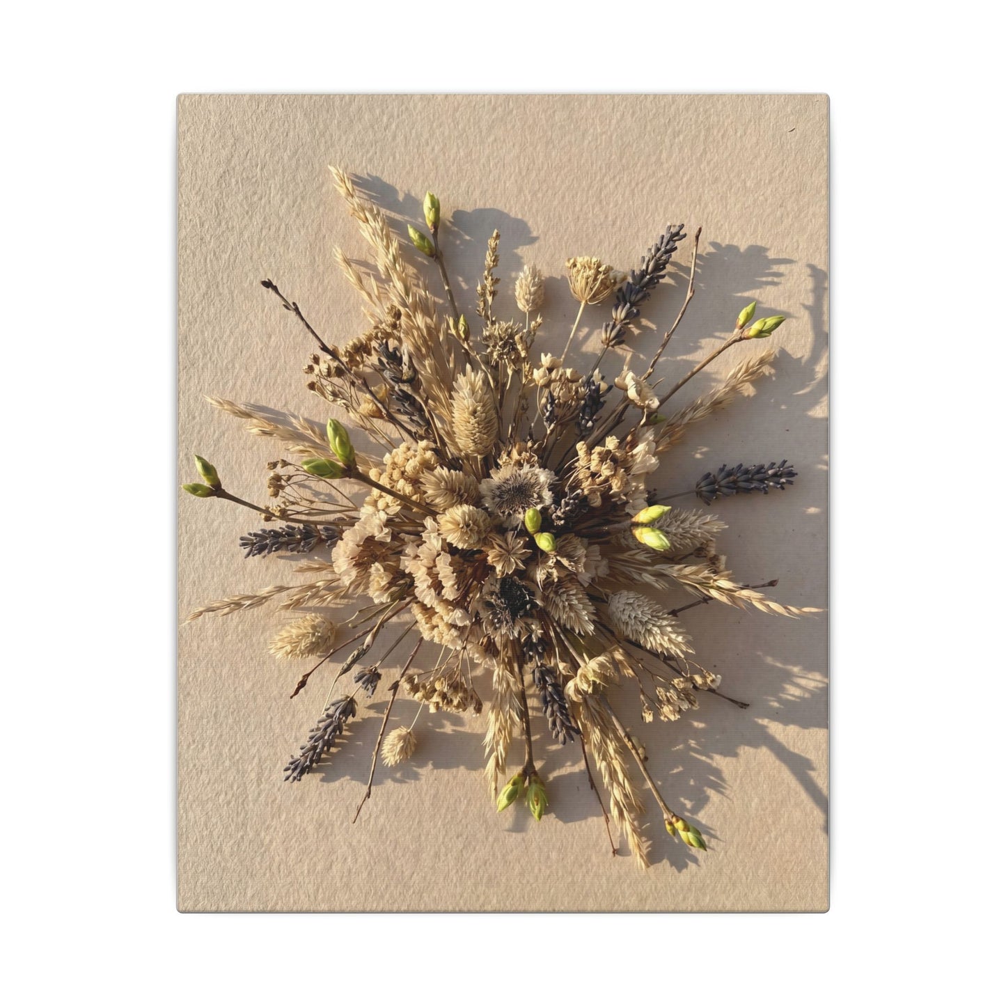 Dried Flowers Spring Canvas Art | Japandi Earthy Design