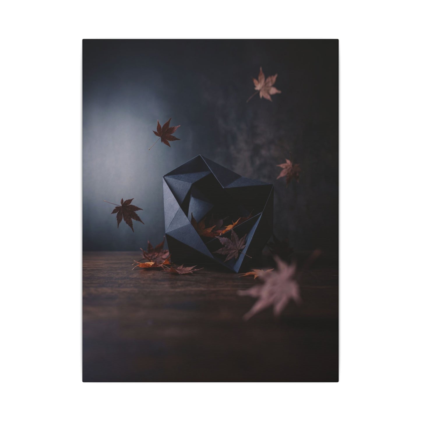 Dark Japandi Paper Fold in Dawn | Shadow Zen Canvas Art