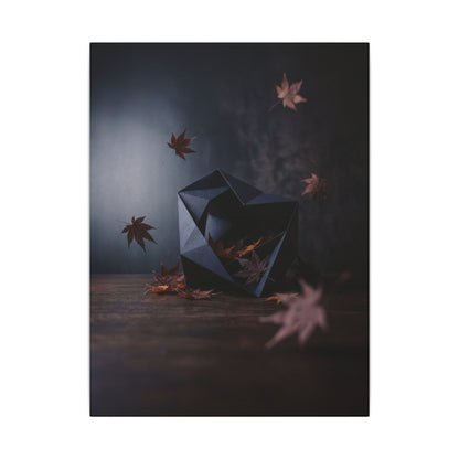 Dark Japandi Paper Fold in Dawn | Shadow Zen Canvas Art