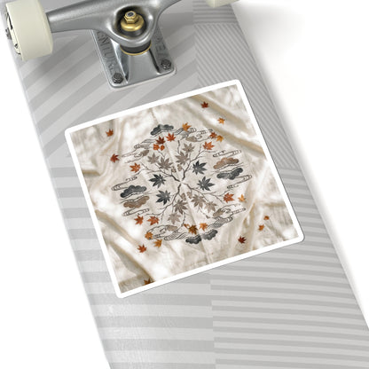 Silk Drape Sticker | Autumn Japandi Japanese Pattern Art