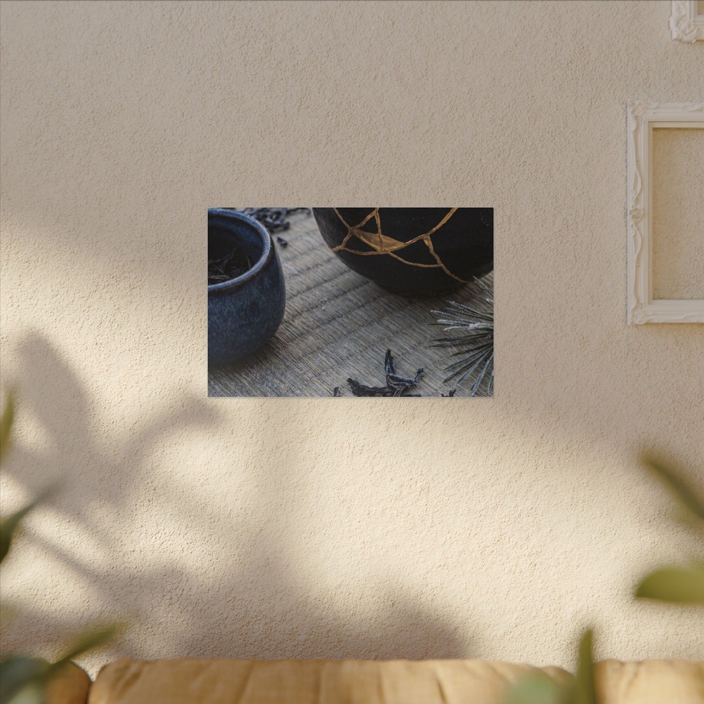 Kintsugi Tea Ceremony in Overcast | Gold Vein Canvas Art