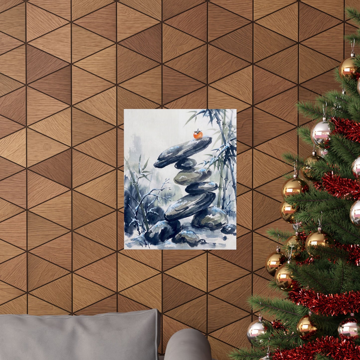 Moonlight River Stones Wall Art Print - Zen Datsuzoku