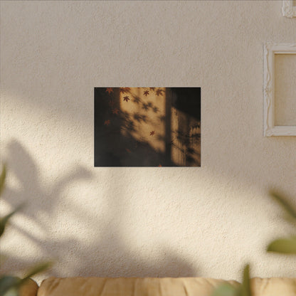 Shadow Play Canvas Art | Autumn Dark Japandi Charcoal Ink Art