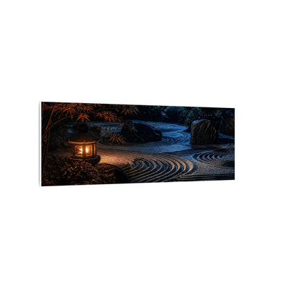 Summer Rock Garden Shadow Zen Canvas Art | Moody Decor