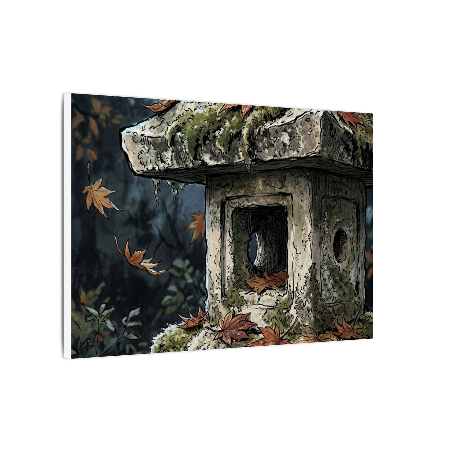Shibui Stone Lantern Canvas Art - Japandi Minimal Line