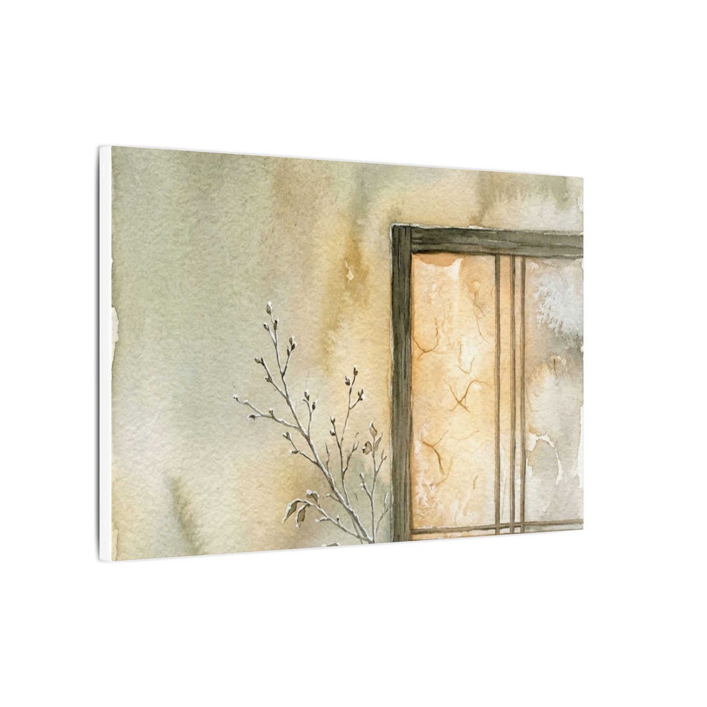 Ma Shoji Screen Canvas Art - Japandi Watercolor